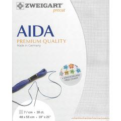 Zweigart Fein-Aida 18ct - Farbe 7011 zartgrau (Precut 48x53 cm)