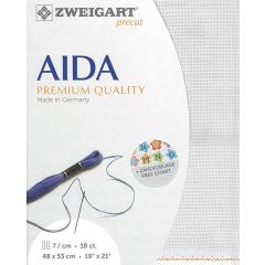 Zweigart Aida Precut 18ct - 48x53 cm Farbe 7011 zartgrau