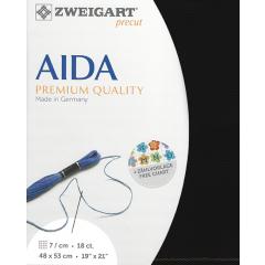 Zweigart Fein-Aida 18ct - Farbe 720 schwarz (Precut 48x53 cm)