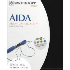 Zweigart Aida Precut 18ct - 48x53 cm Farbe 720 schwarz