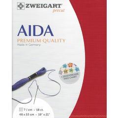 Zweigart Aida Precut 18ct - 48x53 cm Farbe 954 hochrot