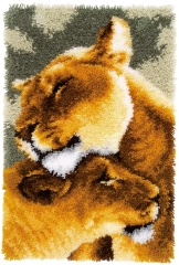 Knüpfteppich Vervaco - Löwinnen 44x68 cm