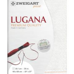Zweigart Lugana 25ct - Farbe 11 weiß-iriseé (Precut 48x68 cm)