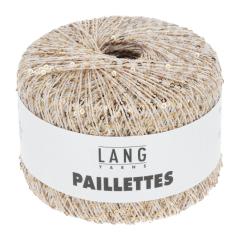 Lang Yarns Paillettes - Pailettengarn - weiss gold (0002)