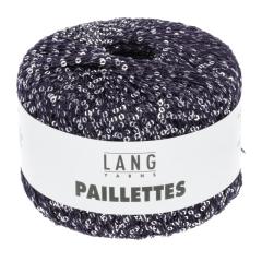 Lang Yarns Paillettes - Pailettengarn - marine silber (0035)