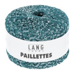 Lang Yarns Paillettes - Pailettengarn - petrol silber (0088)