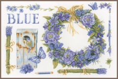 Lanarte Stickbild Lavendel & Blaumeise 50x35 cm