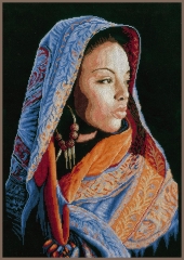 Lanarte Stickbild Afrikanische Frau 32x48 cm