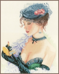 Lanarte Stickbild Frau mit Lippenstift 33x45 cm