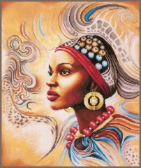 Lanarte Stickbild Afrikanische Frau 38x47 cm