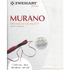 Zweigart Murano 32ct - Farbe 11 weiß-iriseé (Precut 48x68 cm)