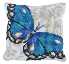 Stickpackung Needleart World - Kreuzstichkissen Blue Butterfly