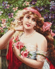 Luca-S Stickpackung - Young Lady with Roses