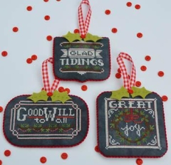 Stickvorlage Hands On Design - Chalkboard Ornaments - Christmas Collection 2