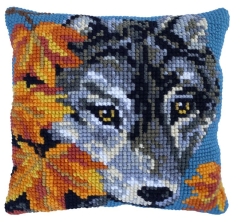 Stickpackung Needleart World - Kreuzstichkissen Autumn Wolf