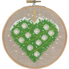 Permin of Copenhagen Stickpackung - Herz mit Kugeln mit Stickring