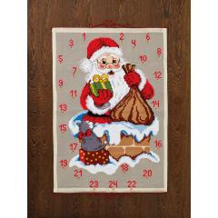 Permin of Copenhagen Stickpackung - Adventskalender Weihnachtsmann im Schornstein