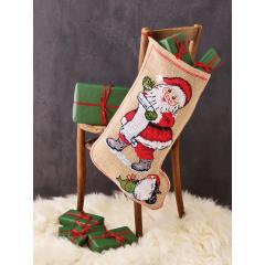 Permin of Copenhagen Stickpackung - Weihnachtsstiefel Weihnachtsmann & Pinguin