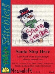 Stickpackung Mouseloft - Santa Stop Here mit Passepartoutkarte