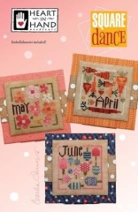 Stickvorlage Heart In Hand Needleart - Square Dance April - June (w/emb)