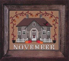 Stickvorlage Twin Peak Primitives - Ill Be Home Mystery November Cottage