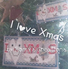 Stickvorlage Romys Creations - I Love Xmas