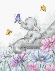 Luca-S Stickpackung - Elephant with Butterfly