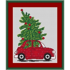 Stickvorlage Kreuzstich-Insider Weihnachtsauto