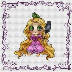 Stickvorlage Les Petites Croix De Lucie - Baby Princess Rapunzel