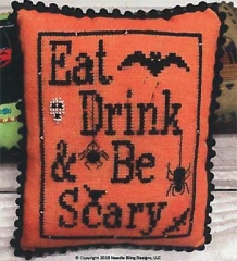 Stickvorlage Needle Bling Designs - Eat Drink & Be Scary
