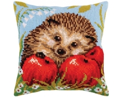 Kreuzstichkissen Collection d'Art - Hedgehog with Apples