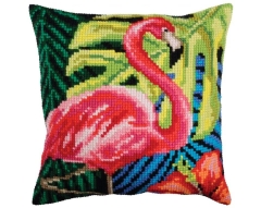 Kreuzstichkissen Collection d'Art - Pink Flamingo