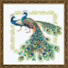 Riolis Stickpackung - Peacocks 48x48 cm