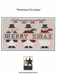 Stickvorlage Twin Peak Primitives - Snowmen Trio