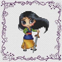 Stickvorlage Les Petites Croix De Lucie - Baby Princess Mulan