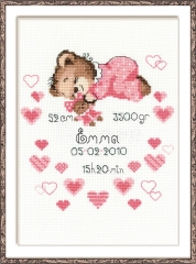 Riolis Stickpackung - Girls Birth Announcement