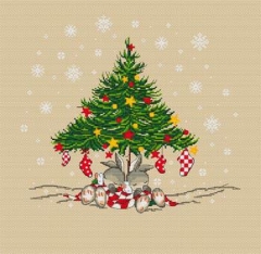 Stickvorlage Les Petites Croix De Lucie - Christmas Bunnies Tree