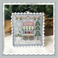 Stickvorlage Country Cottage Needleworks - Snow Village 6 Popsicle Cart