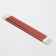KnitPro Zing Nadelspiel 5,50 mm - 20 cm sienna