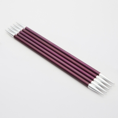 KnitPro Zing Nadelspiel 6,00 mm - 15 cm purpur