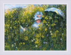 Stickpackung Riolis - In the Meadow after C. Monets Painting 40x30 cm