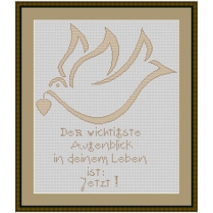 Stickvorlage Kreuzstich-Insider Taube mit Spruch