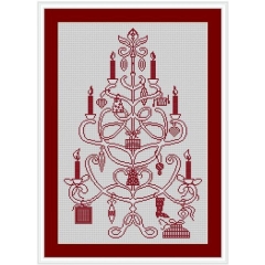 Stickvorlage Kreuzstich-Insider Weihnachtsbaum rot-weiß