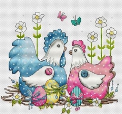 Stickvorlage Les Petites Croix De Lucie - Pretty Chickens