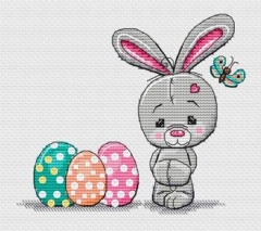 Stickvorlage Les Petites Croix De Lucie - Easter Bunny And Eggs