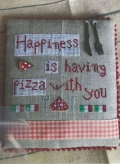 Stickvorlage Romys Creations - Happiness Is Pizza