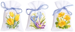 Vervaco Verachtert - Geschenksäckchen Frühlingsblumen 3er-Set