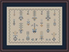 Stickvorlage Happiness Is Heartmade - 19th Century G.F. Sampler