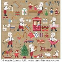 Stickvorlage Perrette Samouiloff - Santa Is Really Busy