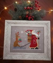 Stickvorlage Twin Peak Primitives - Rudolph And Santa